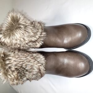 Brown Faux Fur Women's Boots